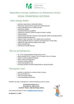 012024-Razpis vodja tehničnega sektorja